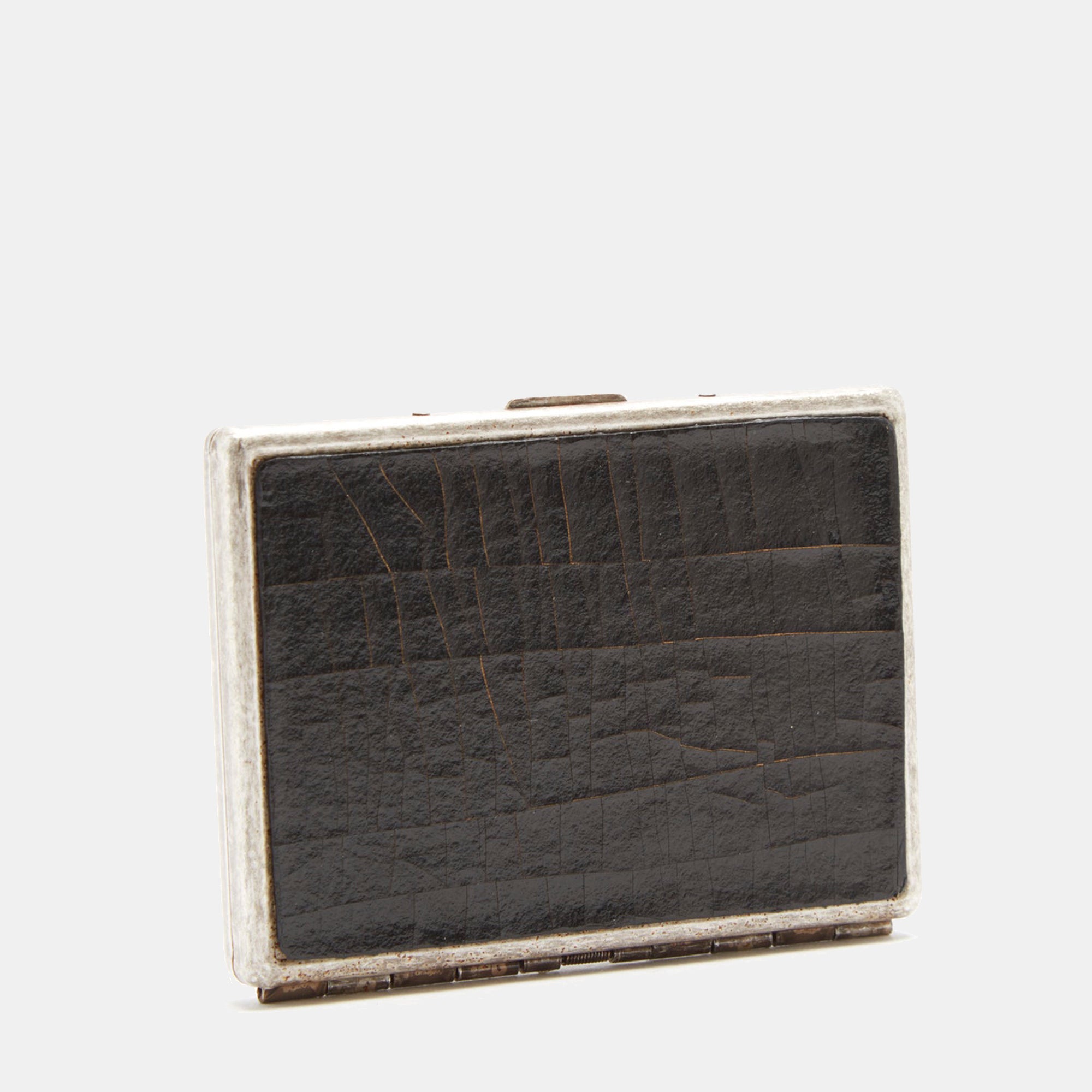 Luxury leather sustainable silk card case