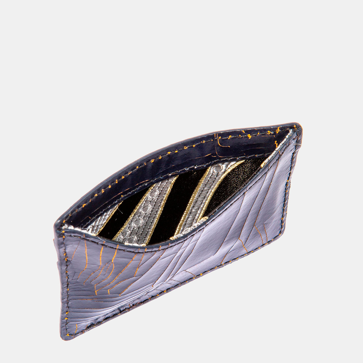 Luxury leather sustainable silk card sleeve