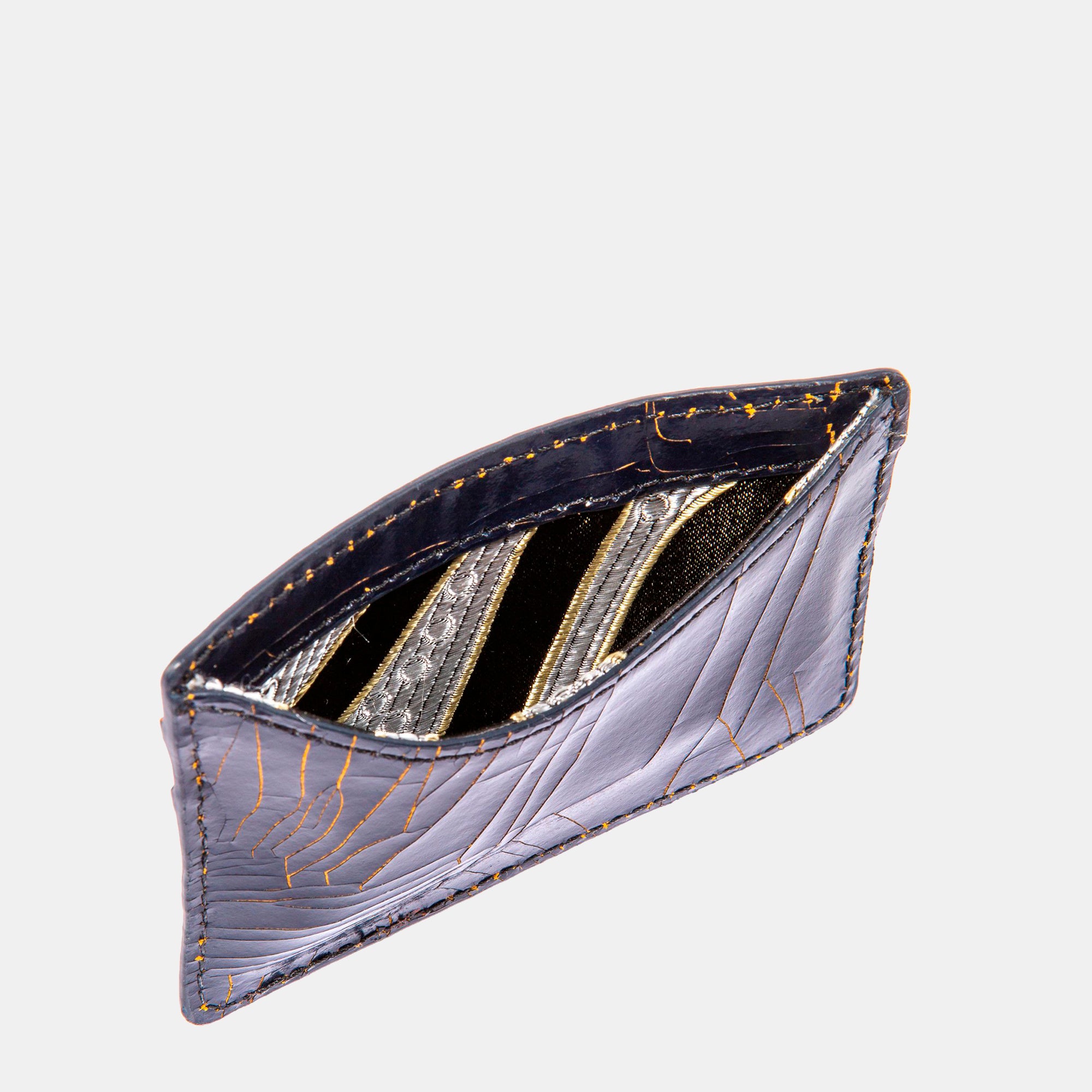 Luxury leather sustainable silk card sleeve