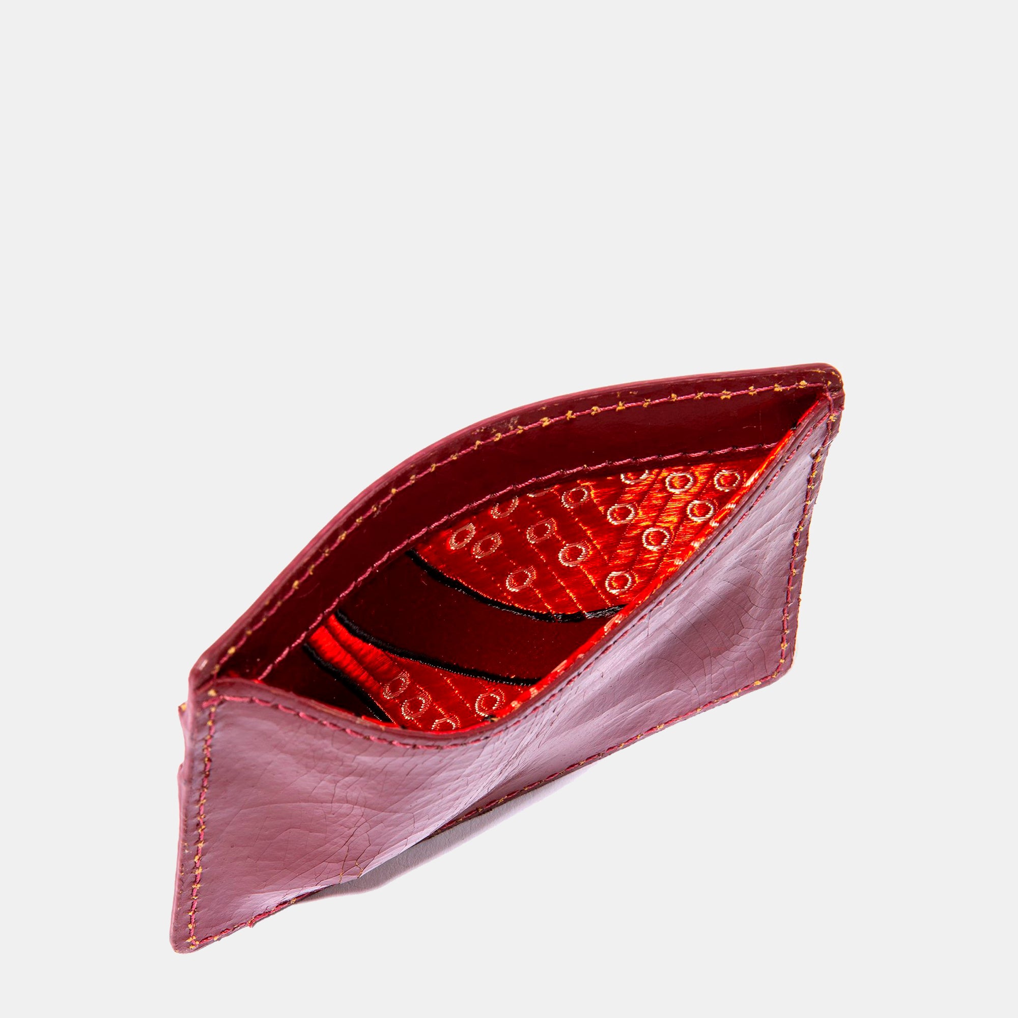 Luxury leather sustainable silk card sleeve