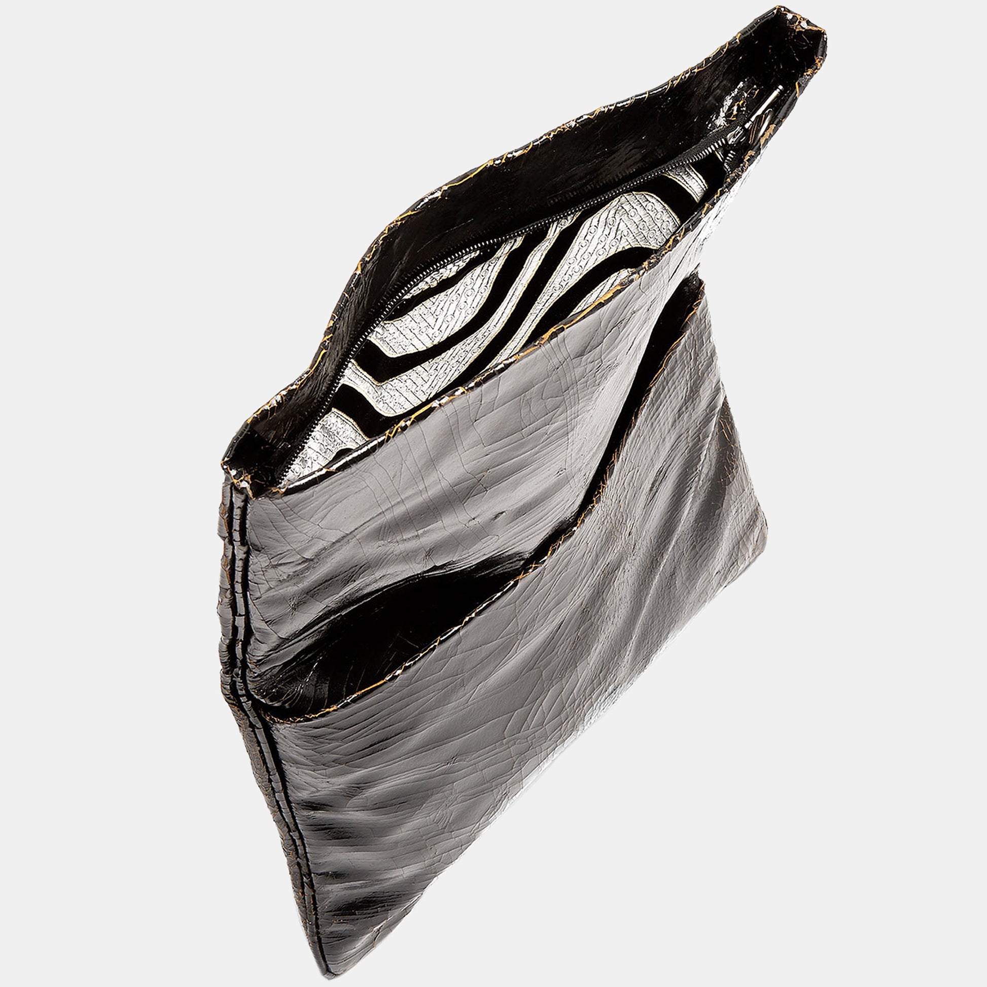 Luxury leather sustainable silk handbag clutch crossbody messenger