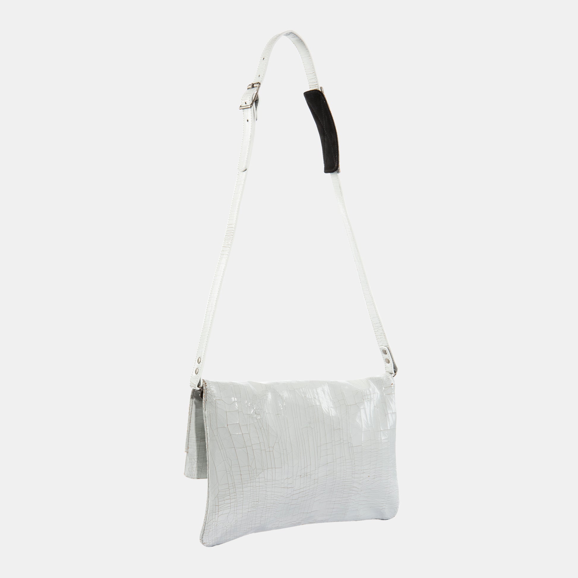 Luxury leather sustainable silk handbag clutch crossbody messenger