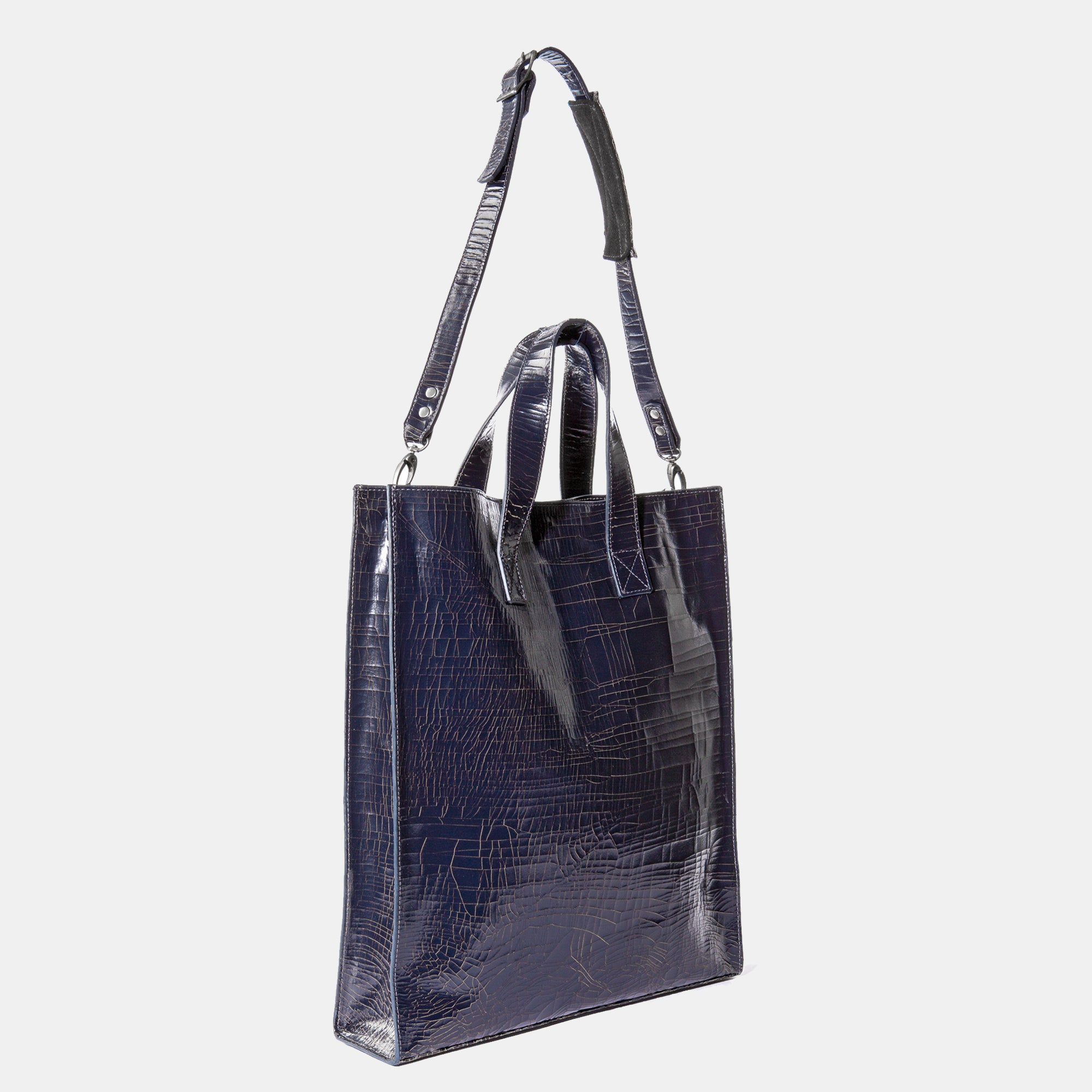 Luxury leather sustainable silk tote bag carryall carry-on