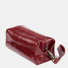 Luxury leather sustainable silk cosmetic case toiletries bag