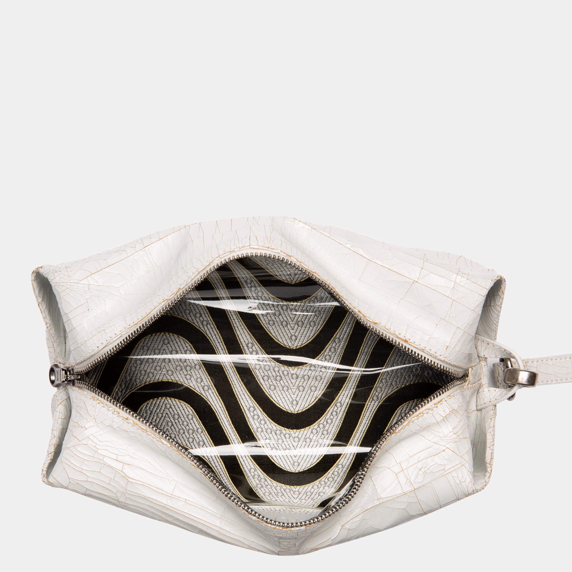 Luxury leather sustainable silk cosmetic case toiletries bag