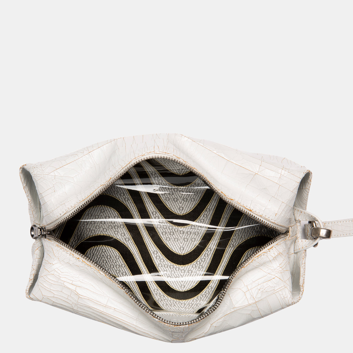 Luxury leather sustainable silk cosmetic case toiletries bag