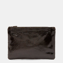 Luxury leather sustainable silk zip pouch cosmetics bag clutch